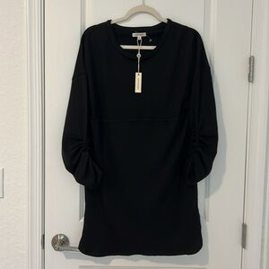 NWT Max Studio French Terry Swing Dress Black Size Small